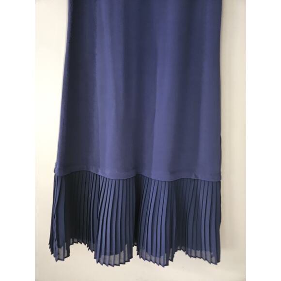 MICHAEL Michael Kors Women Navy Blue Sleeveless Pleated Hem Dress Size XS - Picture 3 of 5